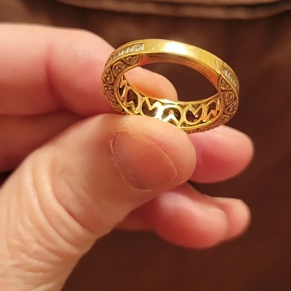 14K Yellow Gold 1 1/2 CTW Baguette & Round Diamond Ring Size 6 - Picture 5 of 5